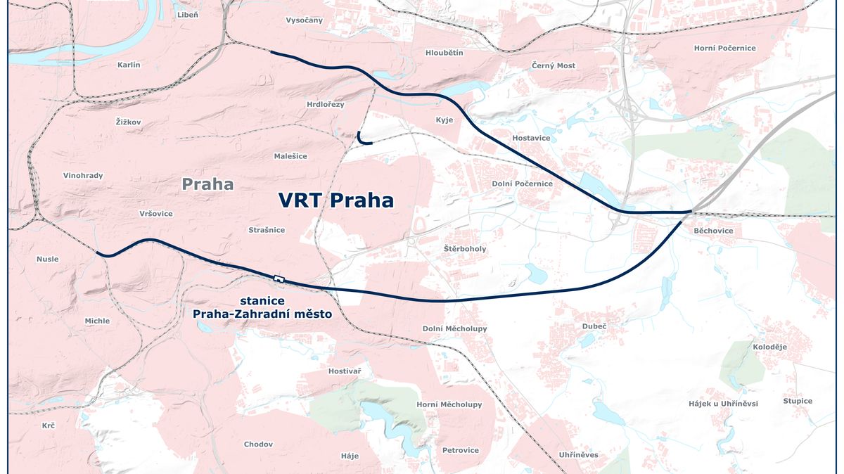 Vysokorychlostní trať z pražských Vršovic do Běchovic má projektanta